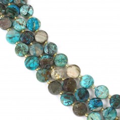 Chrysocolle rond plat facetté 8mm x 38cm