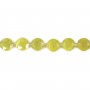 Jade Olive rond plat facetté 8mm x 38cm