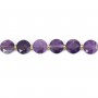 Améthyste rond plat facetté 8mm x 38cm