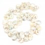 Freshwater cultured pearl, white, keshi petal, 14-16mm x 40cm