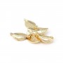 Feuilles Plaquée par "flash" or sur laiton 19x35mm x1pc