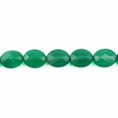 Green agate faceted oval 8x10mm x 40cm