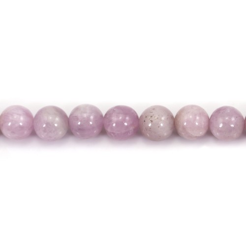 Kunzite in purple color, in round shape, 8mm x 39cm