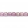 Kunzite de couleur violette, de forme ronde, 8mm x 39cm