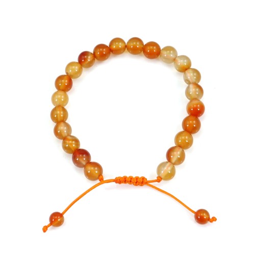 Bracelet Cornaline boule rond 8mm 