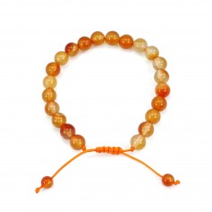 Bracelet Cornaline boule rond 8mm 