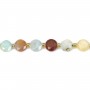 Amazonite multicolore rond plat facetté 8mm x 38cm