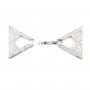 Fecho de encaixe com strass em forma de triângulo 23x40mm - óxido de zircônio e Prata 925 rhodiada x 1 unidade