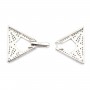 Fecho de encaixe com strass em forma de triângulo 23x40mm - óxido de zircônio e Prata 925 rhodiada x 1 unidade