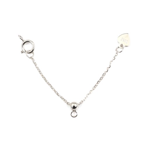 Cadena de extensión ajustable con cierre de 5 mm - Plata 925 rodinada x 1 ud.