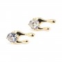 Orecchino fantasia 9x18mm - ossido di zirconio & Dorato x 2 pezzi