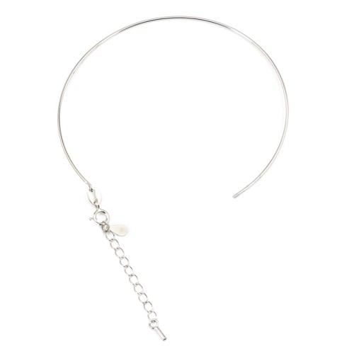 Adjustable bracelet 0.9mm with screw clasp and extension chain - Rhodium-plated 925 Silver x 1pc