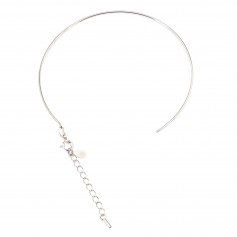 Bracciale regolabile 0.9mm a vite con chiusura e prolunga - Argento 925 rodio x 1pz