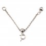 Cadena de extensión ajustable con cierre de mosquetón de 5 mm - Plata de ley 925 rodinada x 1 ud.
