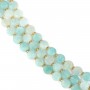 Amazonite flat faceted round beads 8mm x 38cm