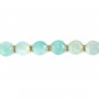 Amazonite rond plat facetté 8mm x 38cm