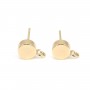 Clou d'oreille redondo plano para decorar 6mm - Dorado x 2 unidades