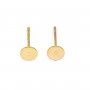 Suporte para brinco cabochão redondo 5mm - Dourado x 4 unidades