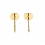 Suporte para brinco cabochão redondo 5mm - Dourado x 4 unidades