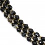 Faceted black banded olive agate 6x8mm x 39cm