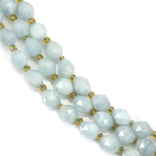 Aguamarina verde facetada 6x8mm x 39cm (39uds)
