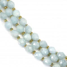 Faceted olive aquamarine 6x8mm x 39cm