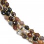 Petrified (Fossilized) Wood Faceted Olive Beads 6x8mm x 39cm