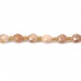 Moonstone orange olive faceted 6x8mm x 39cm
