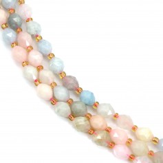 Faceted olive green beryl 6x8mm x 39cm