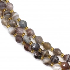 Botswana-Achat Olive, facettiert, 6x8mm, 39cm