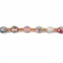 Faceted olive plum blossom tourmaline 6x8mm x 39cm
