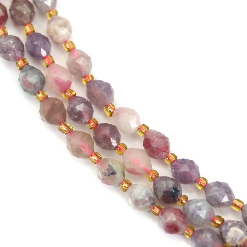 Faceted olive plum blossom tourmaline 6x8mm x 39cm