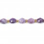 Faceted olive lepidolite 6x8mm x 39cm