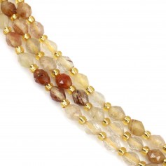 Faceted golden olive Rutile Quartz 5x6mm x 38cm (48 pieces)