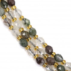 Faceted olive phantom quartz 5x6mm x 38cm (50 pieces)