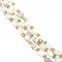 Faceted olive howlite 5x6mm x 37cm (45 pieces)