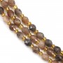 Moonstone multicolor black olive faceted 5x6mm x 39cm (50pcs)