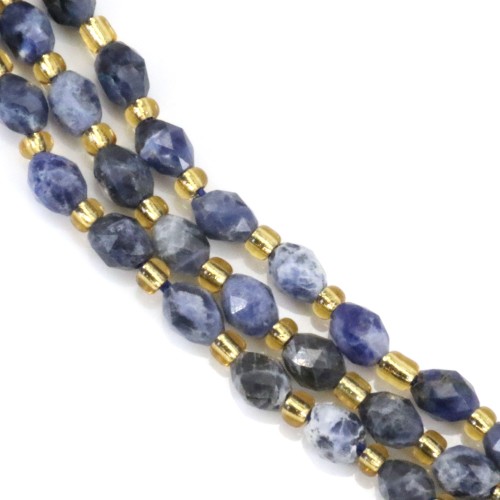 Sodalite olive facetté 4.5x5.5mm x 38cm (51pcs)