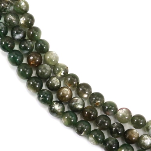Green lepidolite round 8-9mm x 40cm