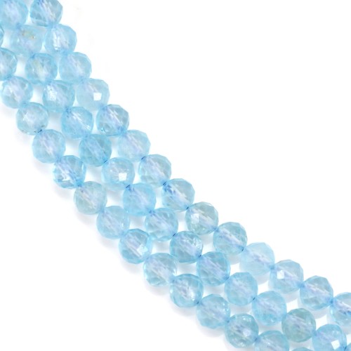 Heated faceted round topaz beads 6mm x 38cm