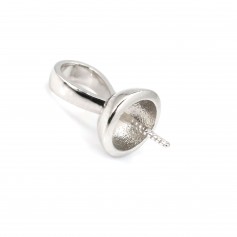 Bélière para perla semi perforada - 14mm - Plata 925 rodinada x 1ud