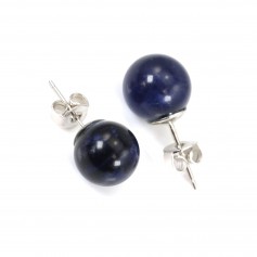 925 silver earring labradorite 6mm x 2pcs