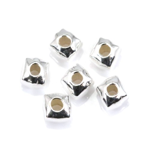 Cubo de perlas cuadradas de 3 mm - Plata 925 x 6 uds.