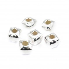 Pérola quadrada 3mm - Prata 925 x 6pcs