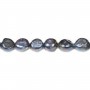 Perles de culture d'eau douce, bleue foncée, baroque, 10-12mm x 35cm