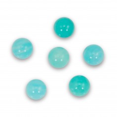 Amazonite del Perù semi-percé da un lato 8mm x 2 pezzi