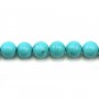 Turquoise traité verte ronde 14mm x 40cm