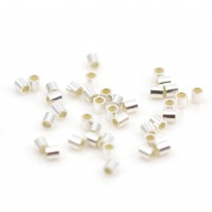 Tubes à écraser Argent 925 1x1.5 mm  x 30 pcs