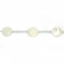 Nacre blanche en forme de rose sur fil 12mm x 40cm