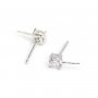 Clou d'oreilles strass pour semi percée - 4x11mm - oxyde de zirconium & Argent 925 rhodié x 2pcs